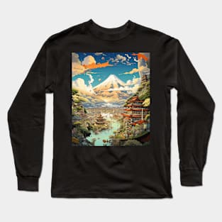 Japan Fuji Ukiyo-e aesthetic Long Sleeve T-Shirt